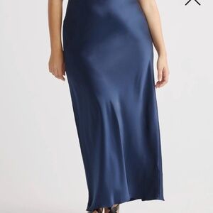 NWOT Quince Maxi Slip Skirt Satin